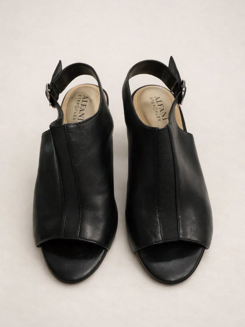 Alfani Black Slingback Peep Toe Heels – Women’s Dress Shoes – Classic Open Toe 7